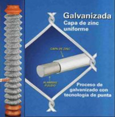 MALLA CICLONICA GALVANIZADA Y CON FORRO DE PVC
